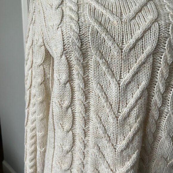 COTTON EMPORIUM White Cable Knit Crewneck Knit Pullover Sweater Size Small - Picture 12 of 15